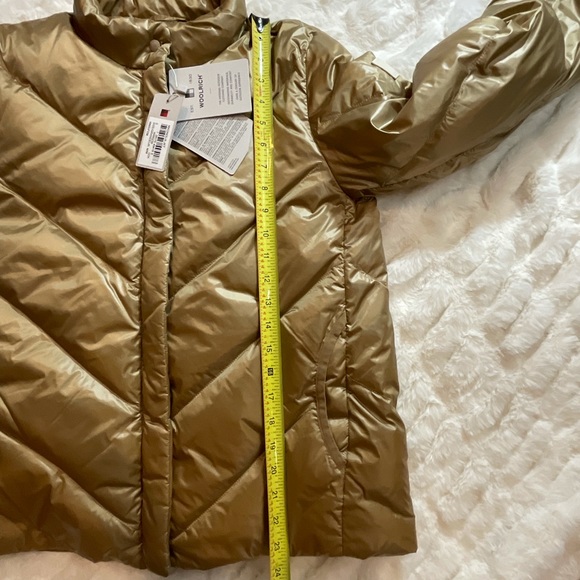 New! Woolrich Quilted Gold Puffer Down Jacket Sz M - Picture 12 of 15